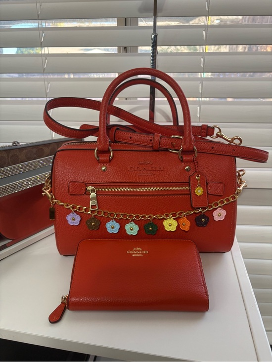 Coach Handbags - 🧡Coach Orange-Red Rowan Satchel Bag Set🧡